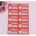 Adesivo fragile etichetta Foglio di adesivi fragili